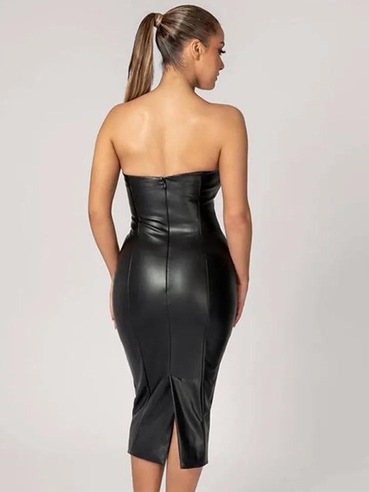 Women's Leather Bodycon Dress