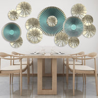 Creative 115*58cm 3D Fan Wall art Decals European Style Living Room Home Décor BENNYS 