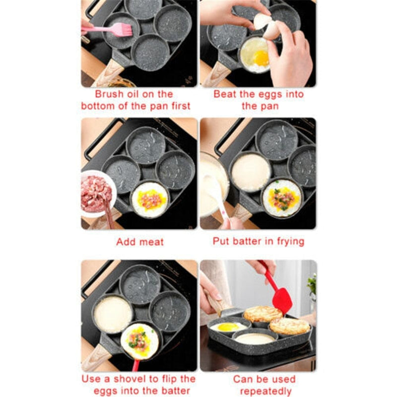 Four-holes Frying Pan Thickened Omelet Non-stick Cookware BENNYS 