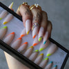 French Rainbow false nails stiletto gel Handmade diamonds Art nails BENNYS 