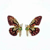 Full Crystal Colorful Butterfly Stud Earrings Ladies partyJewelry BENNYS 