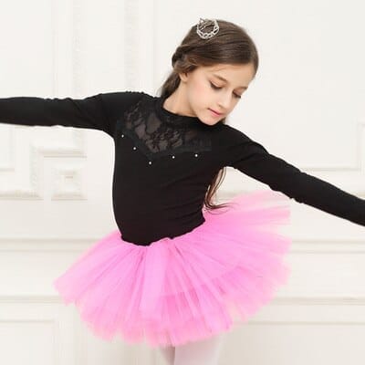 Girls Ballet Dress High Neck Ballet Long Sleeve Lace Costume BENNYS 