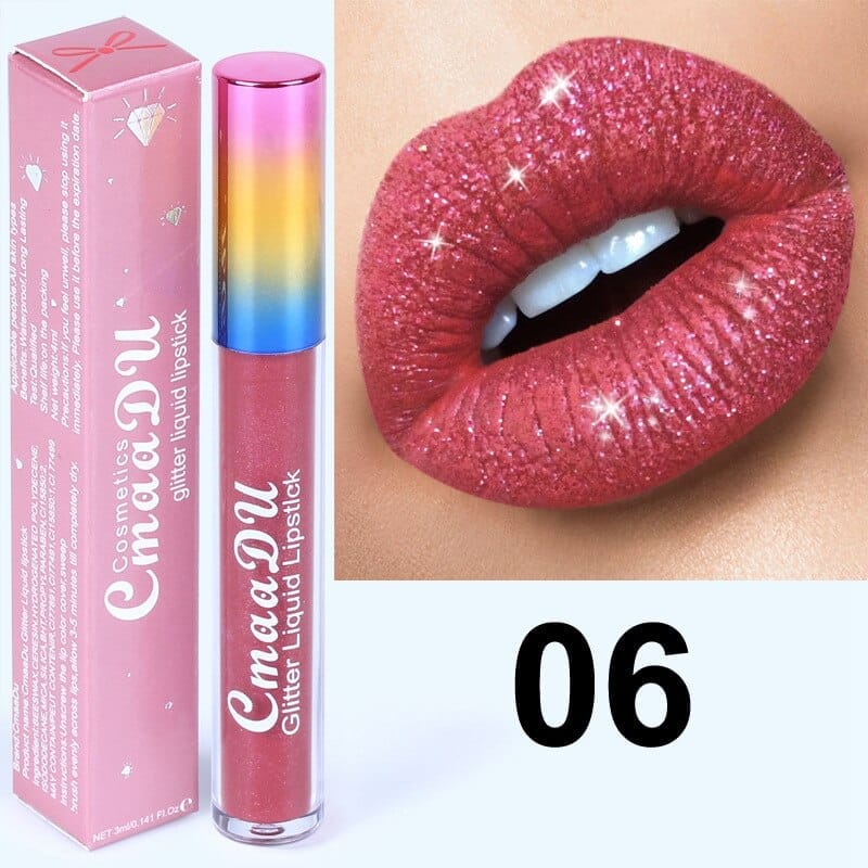 Glitter Lips Makeup Liquid Lipstick Waterproof Long Lasting Lipsticks Metallic Shinny Women's Lip Gloss BENNYS 