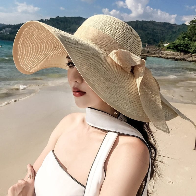 Lady's Summer Beach Big Brim Straw Hat For Women SPF 50 BENNYS 
