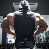 Men's Bodybuilding Hooded Tank Top Cotton Sleeveless Vest BENNYS 