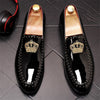 Men's Loafers charming glitter embroidery crown flat Shoes BENNYS 