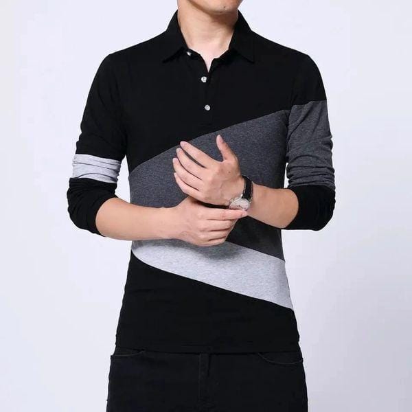 Men's Striped Polo Shirt Long Sleeves Fashion Summer Collection BENNYS 