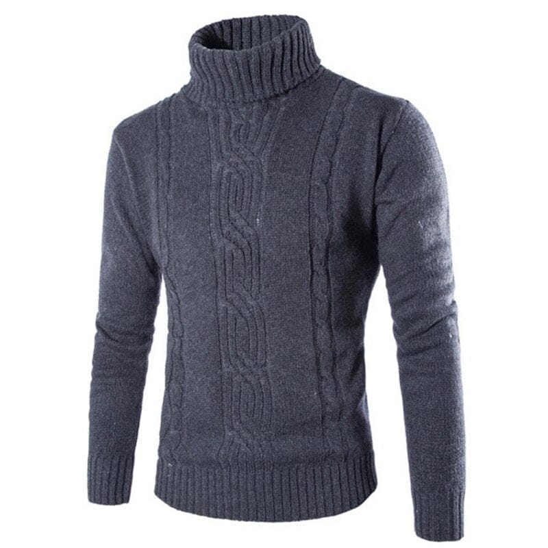 Men's Sweater Pullover Slim Warm Solid Turtleneck Clothing BENNYS 