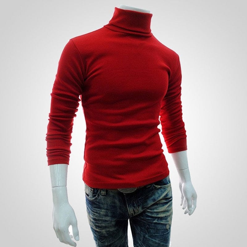 Men's Turtleneck Solid Color Pullovers Slim Fit  Knitted Sweaters BENNYS 