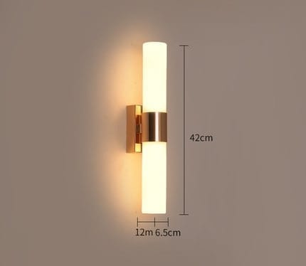 Modern LED Wall Lamp Stylish Gold Pipe Acrylic Lampshade for Living Room BENNYS 