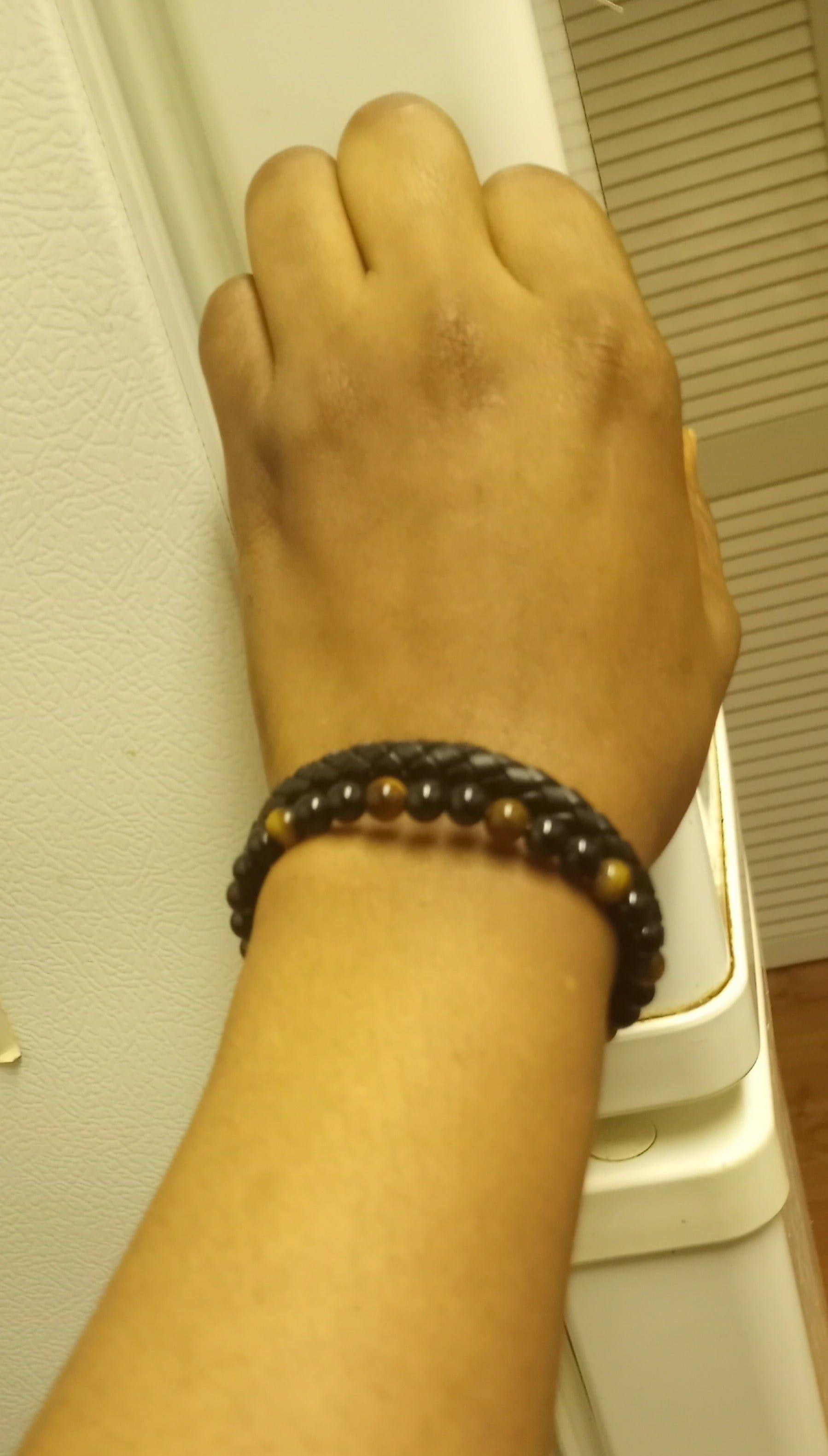 Natural Stone Leather Black Bracelet BENNYS 
