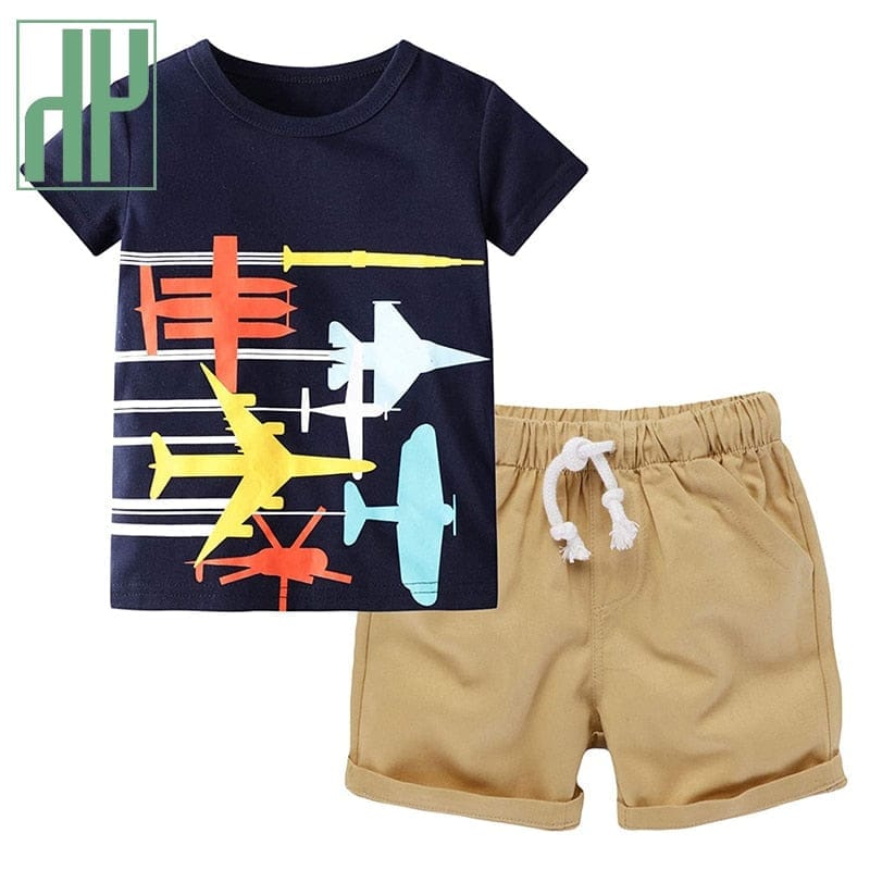 New Summer Cartoon Boys Clothing Sets Kids T-shirt And Short Pants BENNYS 