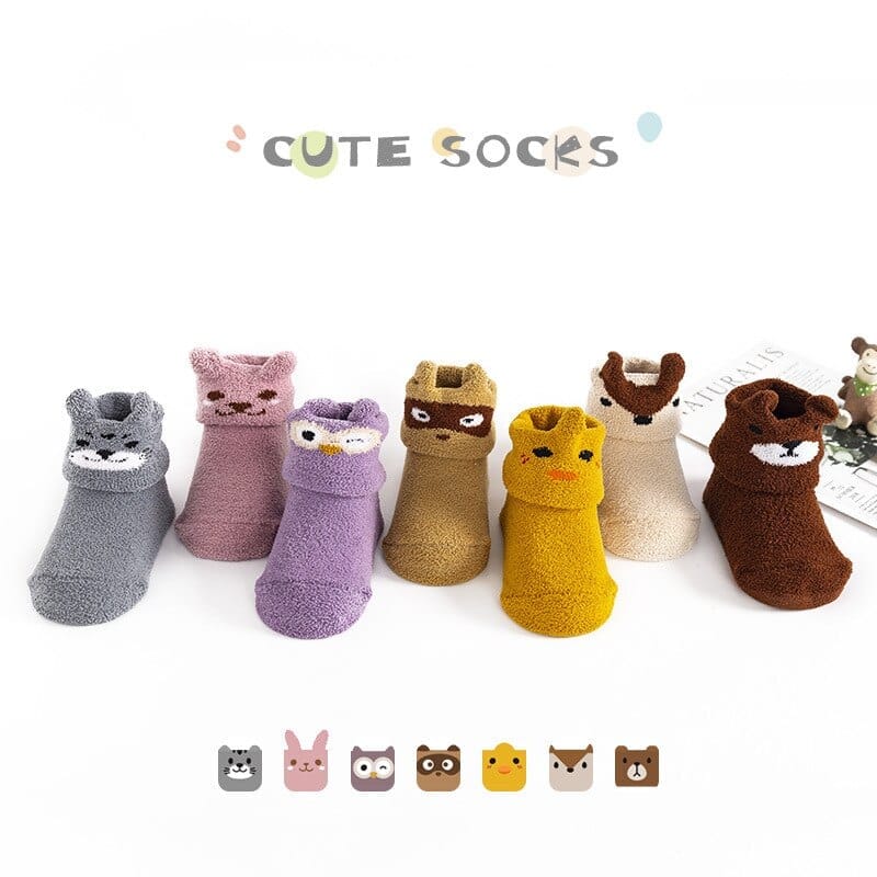 Newborn Baby's Winter Socks Rubber Cotton Warm Socks Kids Anti Slip Socks BENNYS 