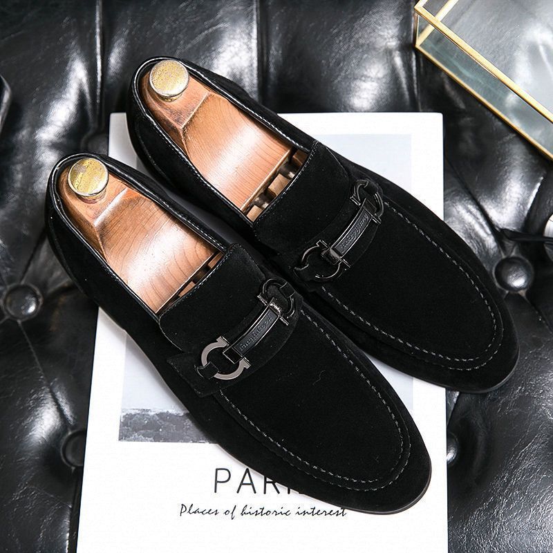 Gold Color Leather Shoes For Men