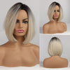 Short Blonde Ombre Bob Heat Resistant Wigs for Women BENNYS 