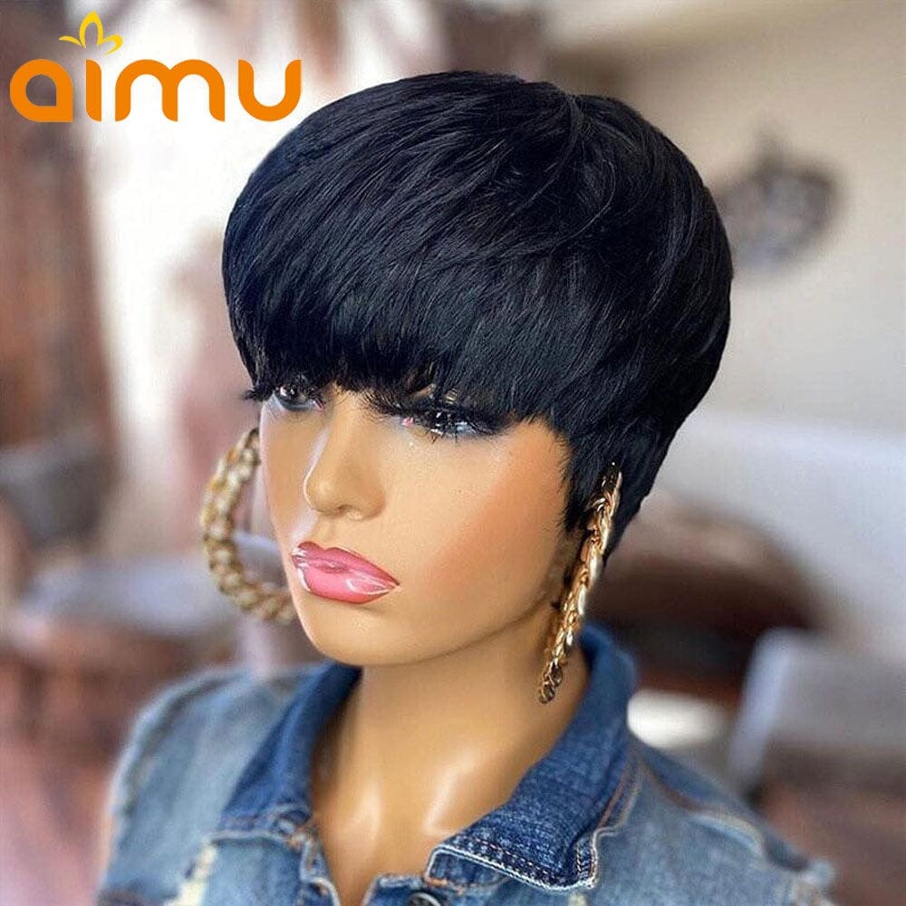Short Pixie Cut Wig 13x4 Lace Front Human Hair Wigs with Bangs BENNYS 