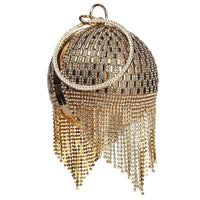 Sliver Diamonds Rhinestone Round Ball Evening Clutch Bags For Women BENNYS 