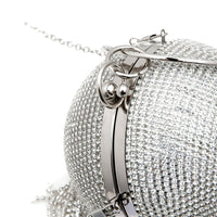Sliver Diamonds Rhinestone Round Ball Evening Clutch Bags For Women BENNYS 