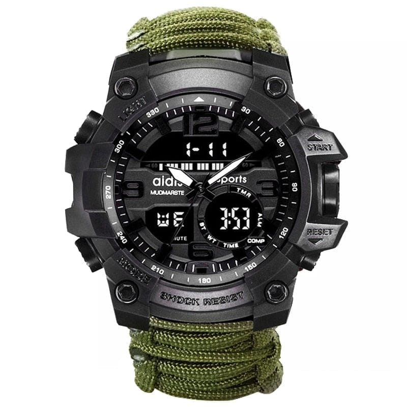 Sports Men's watch 50m Compass Multifunction Military Wristwatches LCD Digital Stopwatch BENNYS 