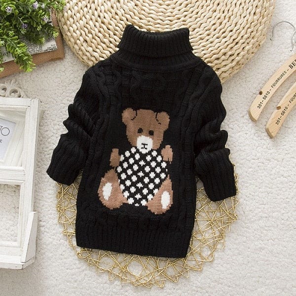 Turtleneck Pullover Baby Winter Tops Solid Color Warm Sweaters BENNYS 