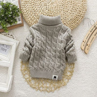 Turtleneck Pullover Baby Winter Tops Solid Color Warm Sweaters BENNYS 