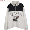 Vintage Fashion Women's Cotton Stand Collar Zipper Alaska Sweatshirt BENNYS 