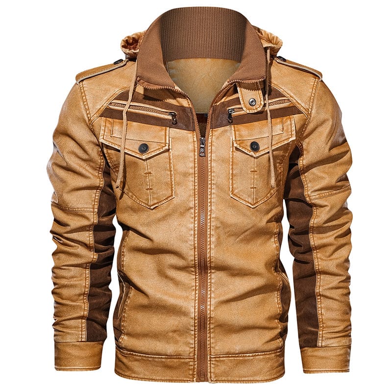 Winter And Autumn Men PU Jacket Pocket Fit Leather Coats Motorcycle Slim Male Jacket BENNYS 