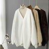 Winter Cardigan Sweater For Women Faux Fur Knitted Sweater BENNYS 