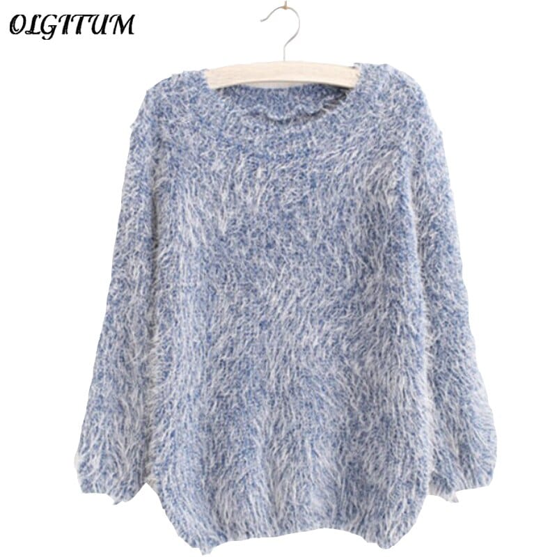 Winter Fashion Warm O-Neck  Pullover Long Sleeve Knitted Sweater For Women BENNYS 