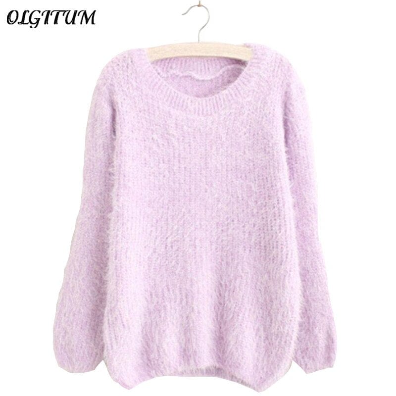 Winter Fashion Warm O-Neck  Pullover Long Sleeve Knitted Sweater For Women BENNYS 