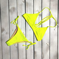 Women's Solid Bikini Set Push-Up Bra Beach Swimwear BENNYS 