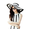 Women's Straw Black Stripe Floppy Fashion Hat BENNYS 