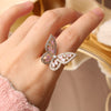 Zircon Butterfly Ring Luxury Shiny Cocktail Party Rings For Women BENNYS 